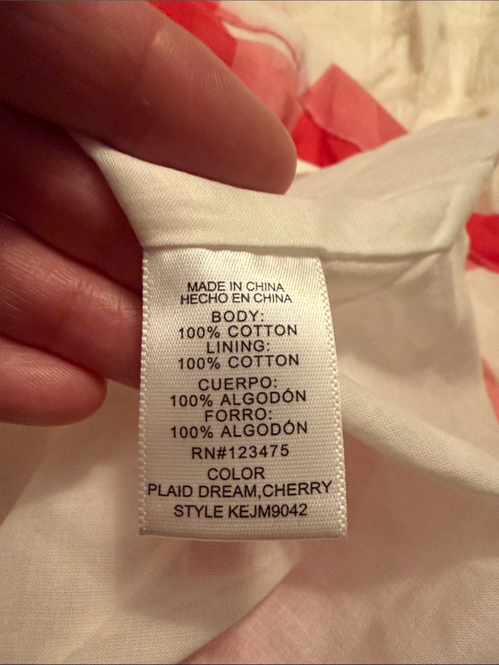 Red and White Gingham 100% Cotton Sundress - Picture 6 of 6